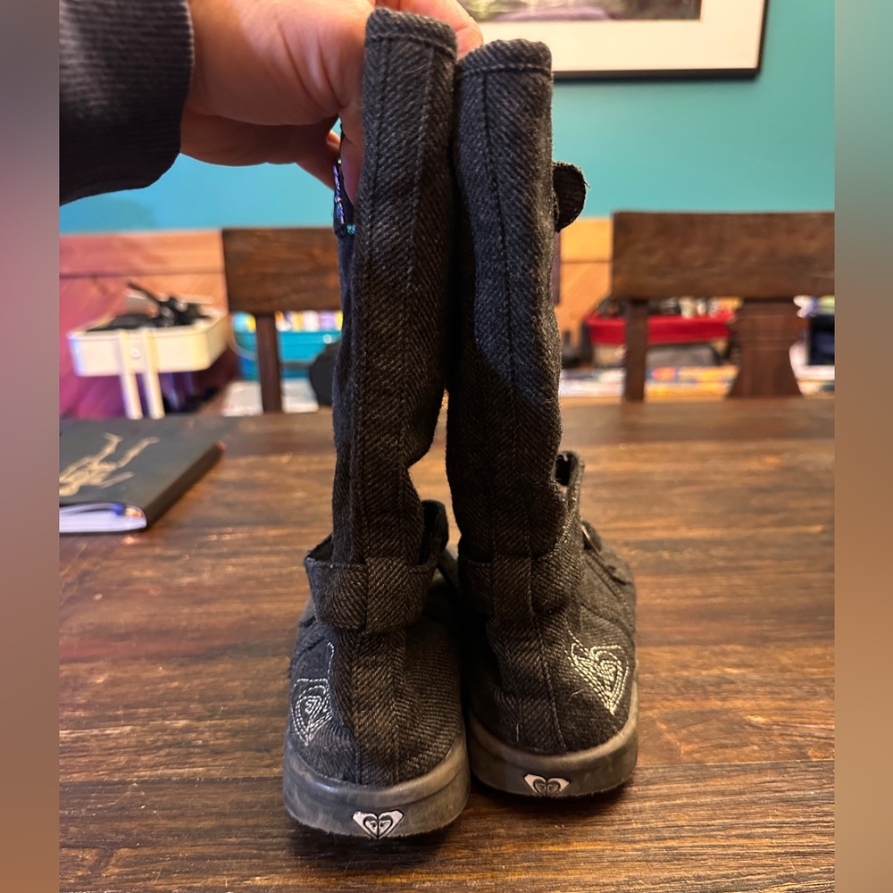 Roxy Charcoal Winter Boots with Buckle - Picture 3 of 5